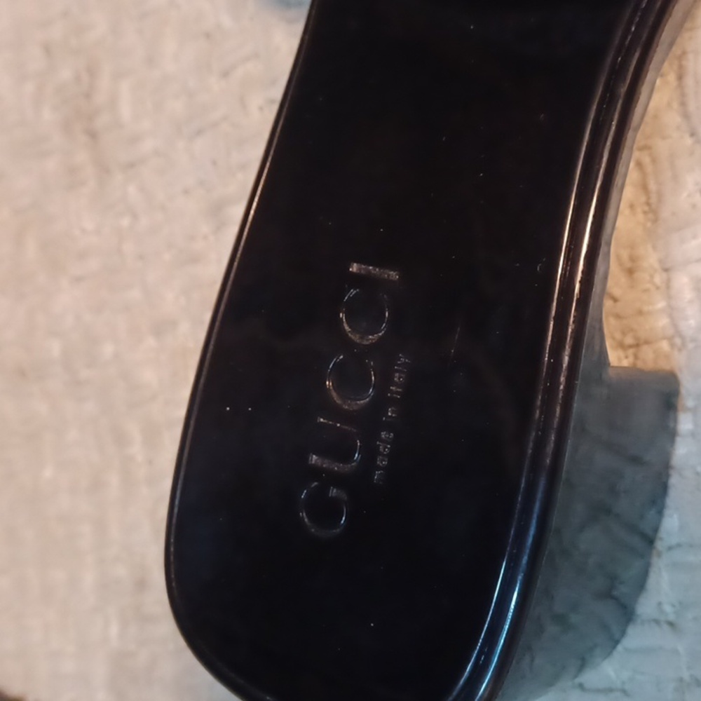 Gucci Black Patent Platform Slide Sandals - Picture 3 of 8